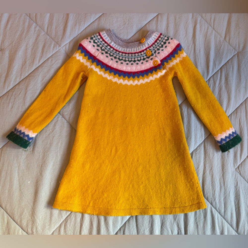 Mini Boden fair isle dress 3-4